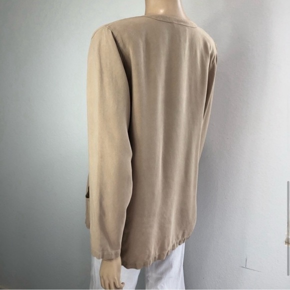 ANNE CARSON cardigan/jacket/shacket button front silk - Picture 7 of 16